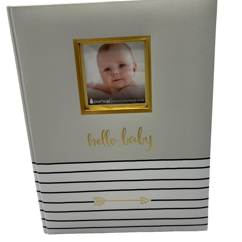Pearhead Hello Baby First 5 Years Baby Unisex Memory Book Photo Insert Scrapbook
